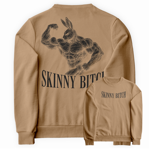 Blusa de Moletom Gola Redonda Coelho Strong Skinny Bitch