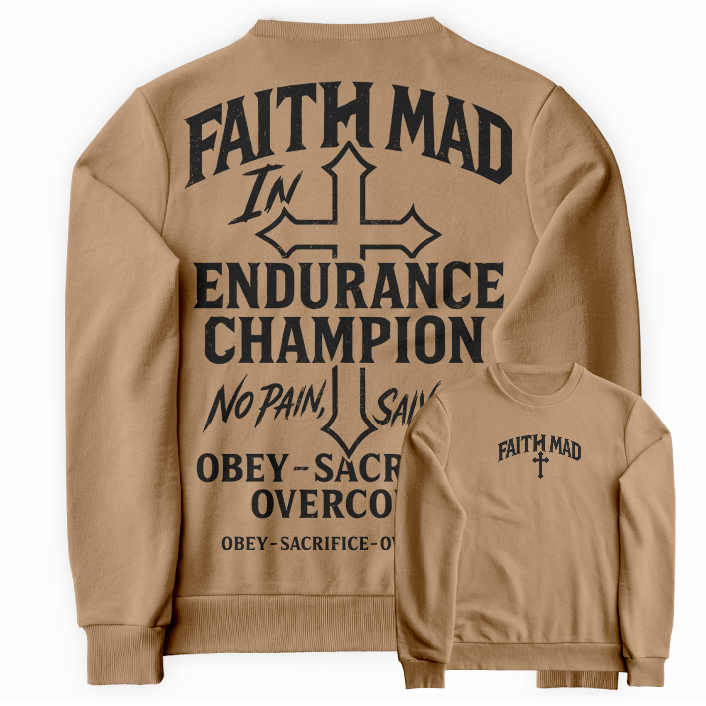 Blusa de Moletom Gola Redonda Faith Mad Champion Cruz Salvation