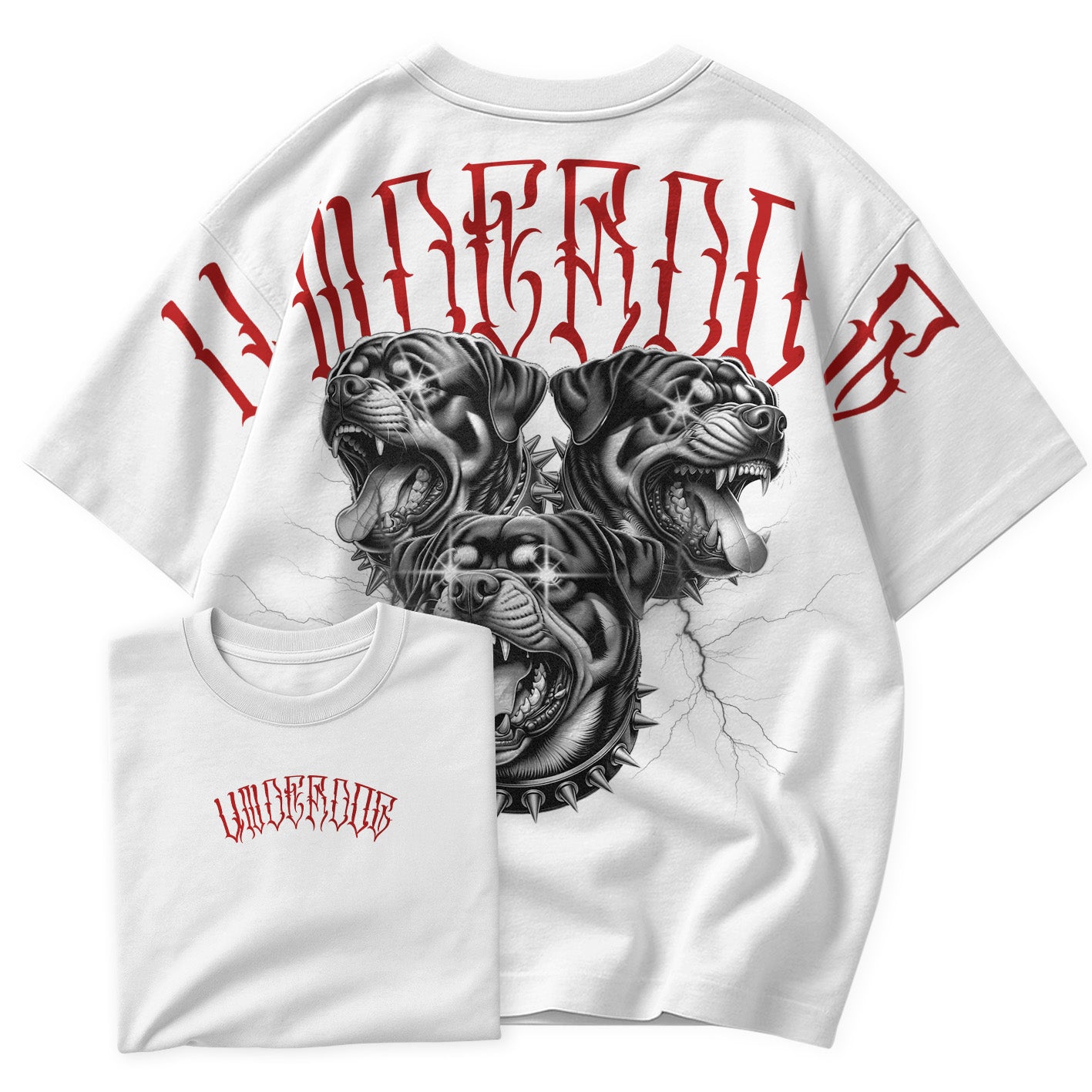 Camiseta Oversized 3 Rottweiler StreetWear Dogs Under