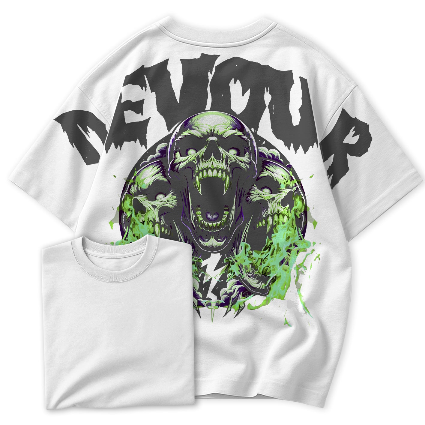 Camiseta Oversized StreetWear Skull Devour StrongBro Caveira!