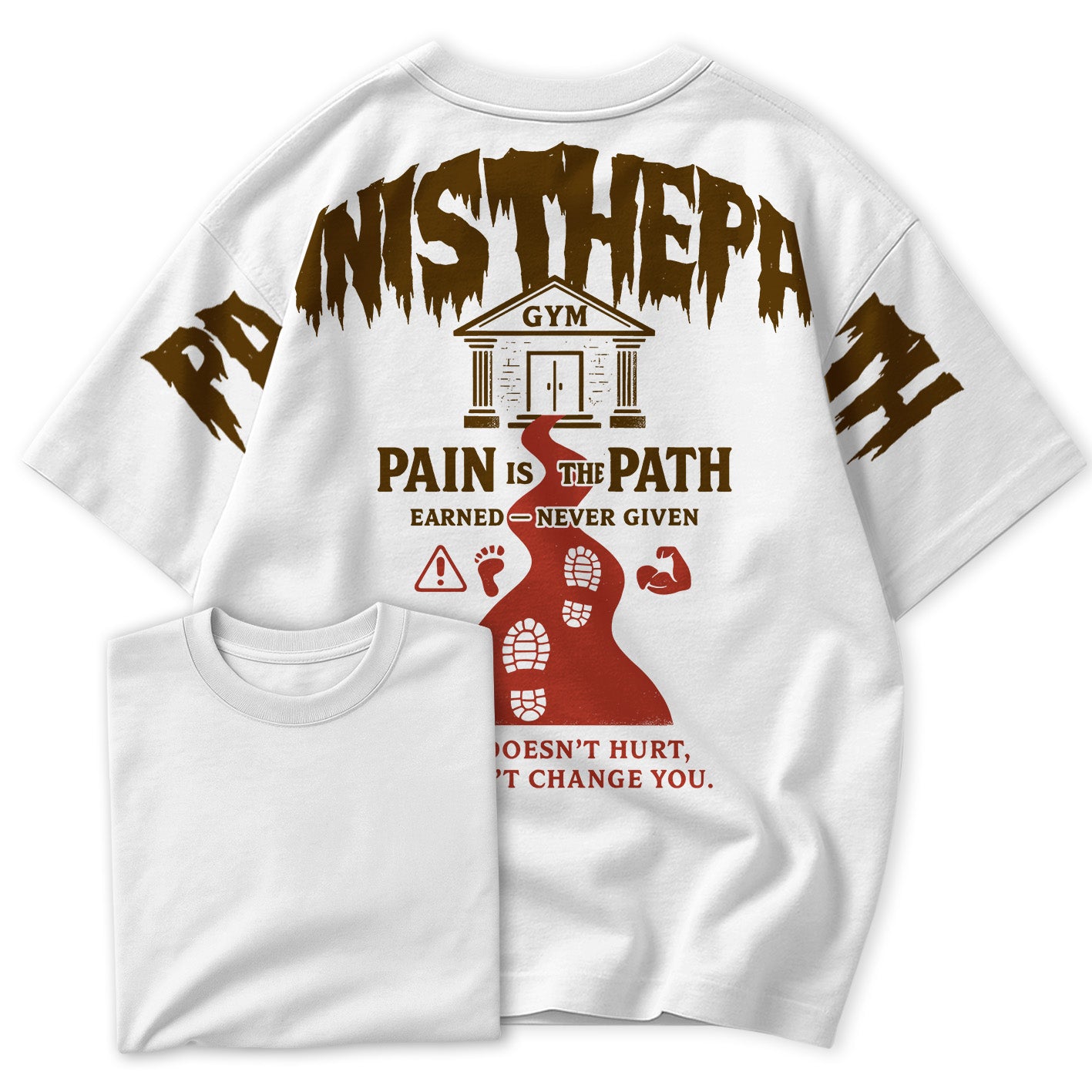 Camiseta Oversized Pain Is The Patch Academia Gym