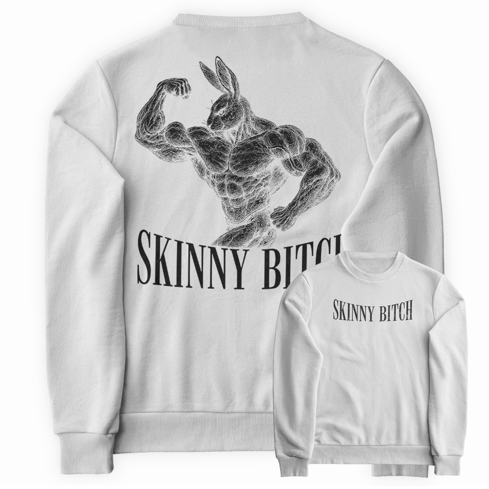 Blusa de Moletom Gola Redonda Coelho Strong Skinny Bitch