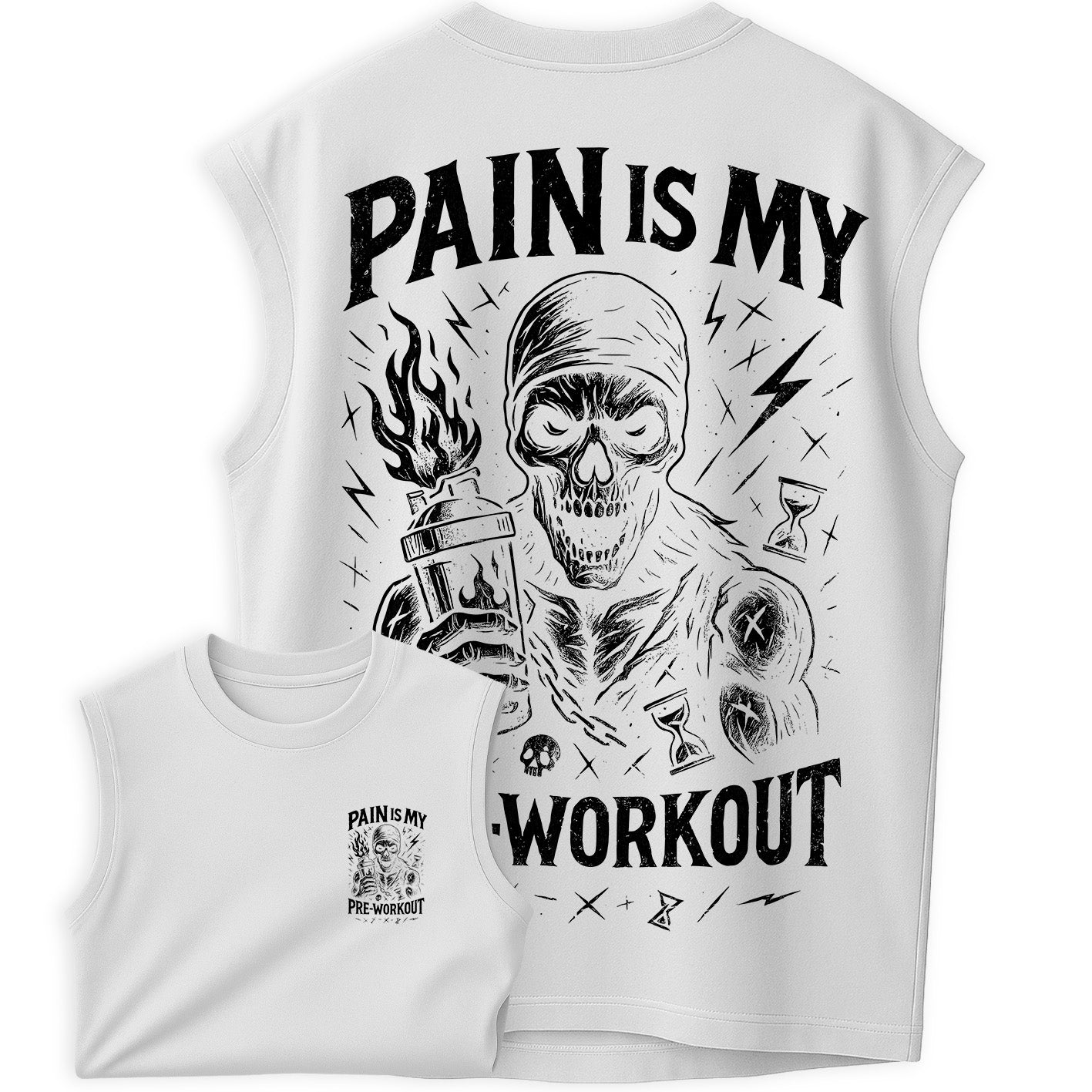 Regata Oversized Pain is My Pre-Workout "Meu Pré-Treino é a Dor"