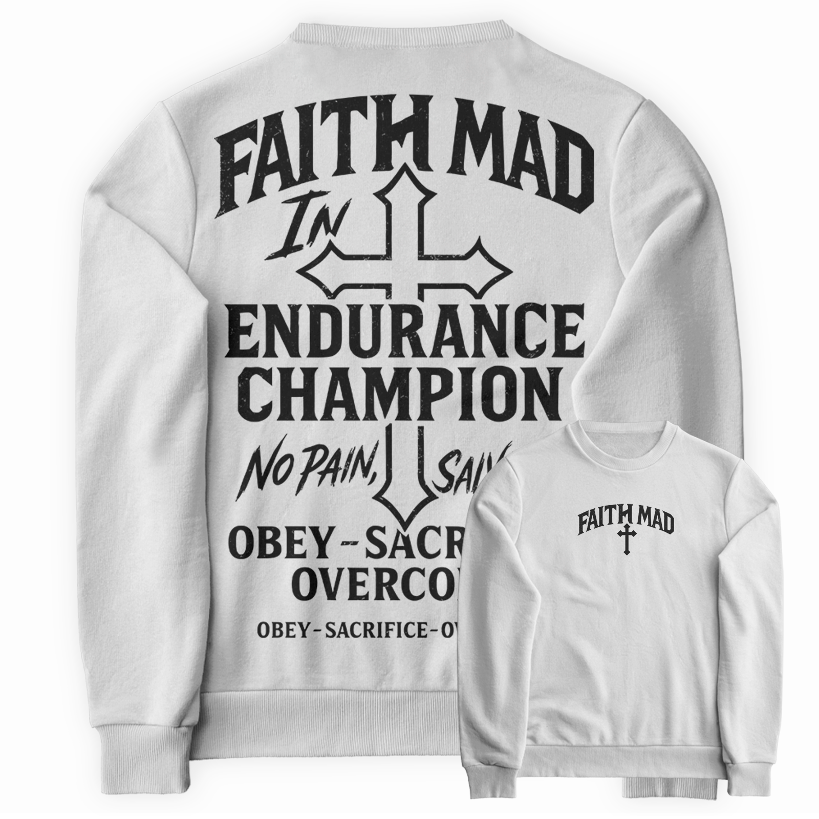 Blusa de Moletom Gola Redonda Faith Mad Champion Cruz Salvation