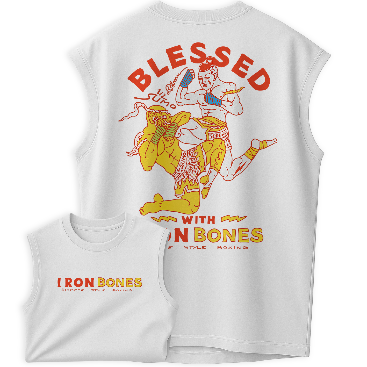 Regata Oversized Blessed With Iron Bones Boxing Luta Box