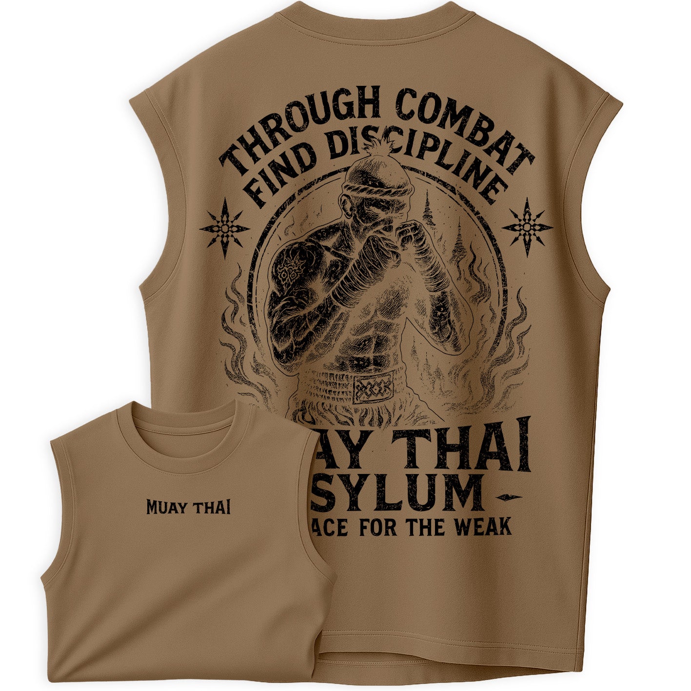 Regata Oversized Camiseta Muay Thai Through Combat Find Dicipline