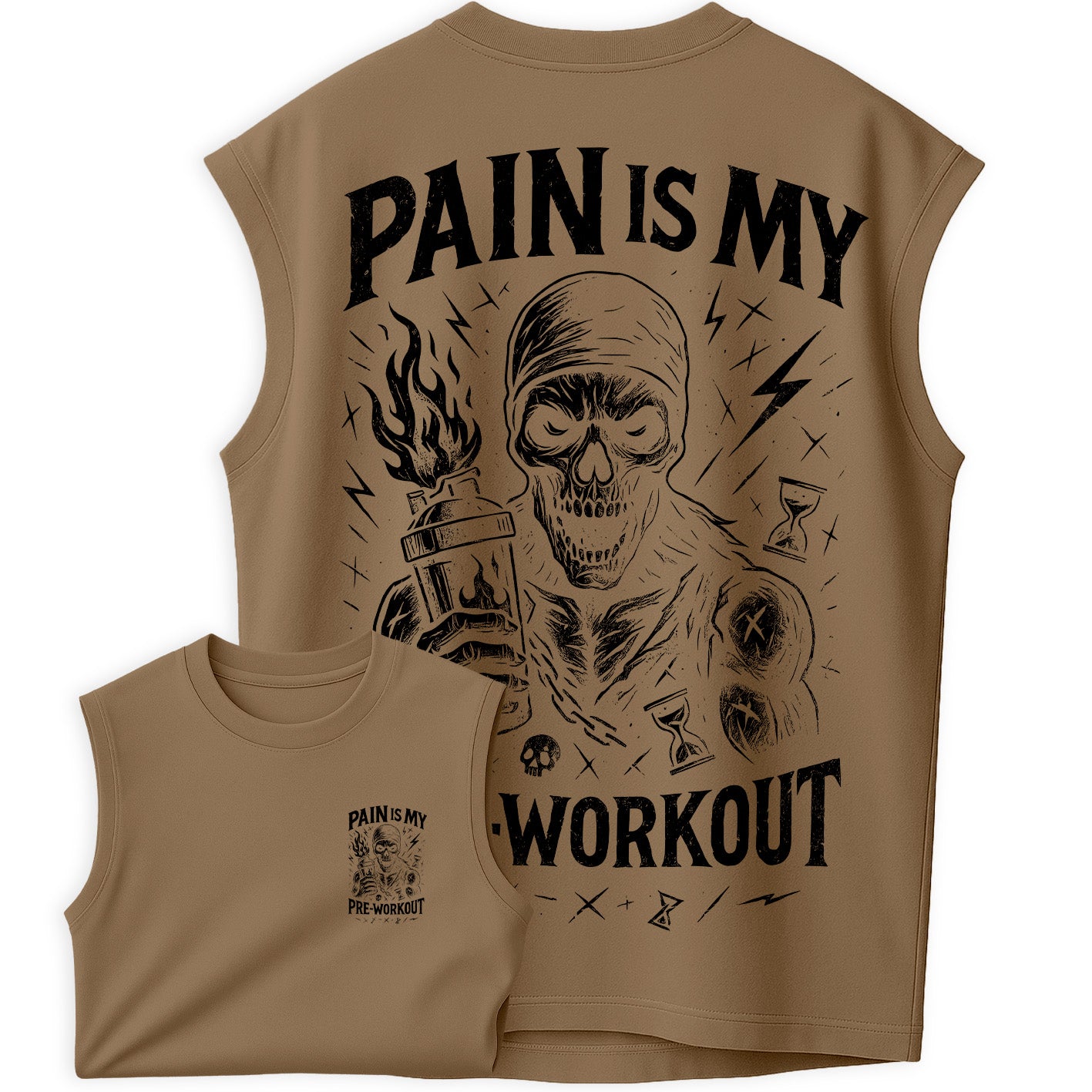 Regata Oversized Pain is My Pre-Workout "Meu Pré-Treino é a Dor"