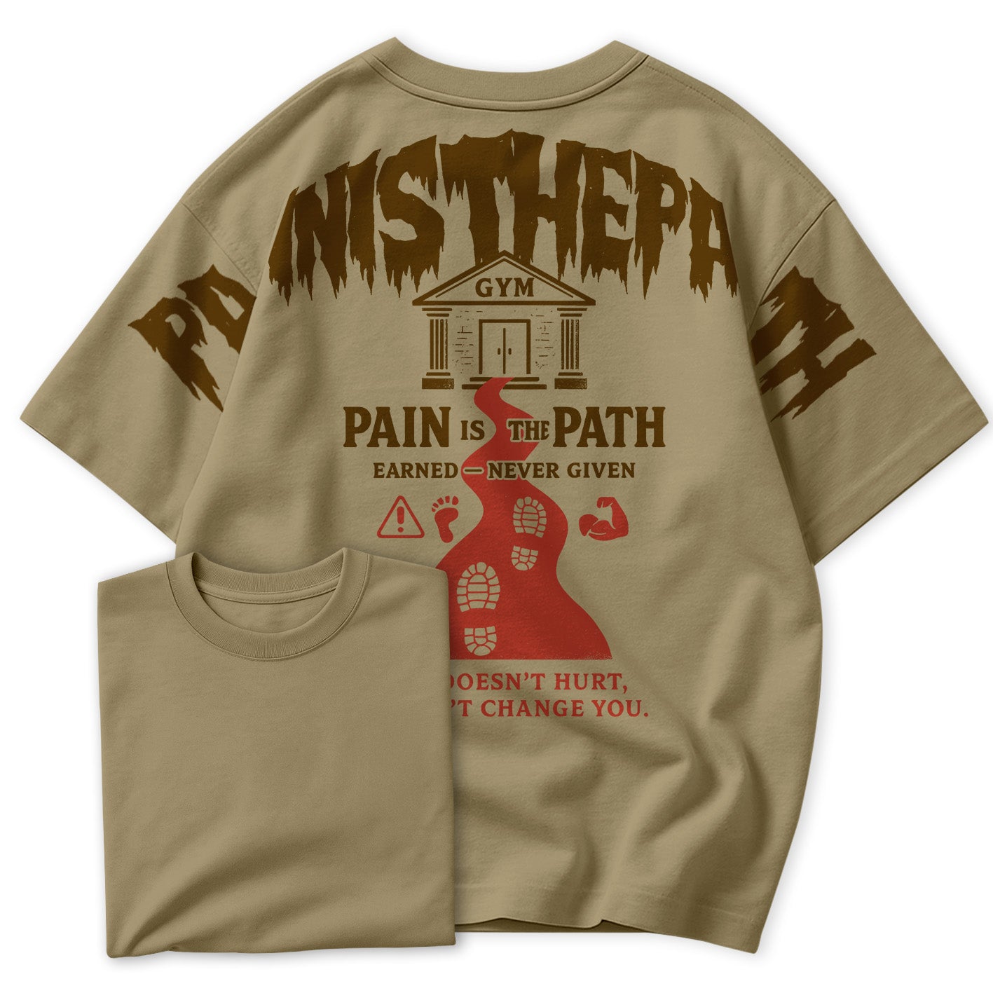 Camiseta Oversized Pain Is The Patch Academia Gym