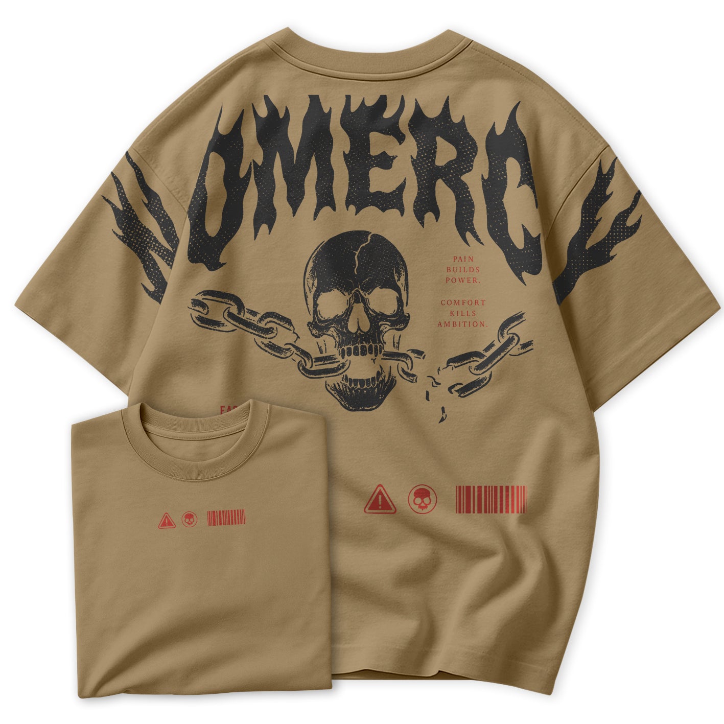 Camiseta Oversized EARNED IN BLOOD Unissex Academia Musculação