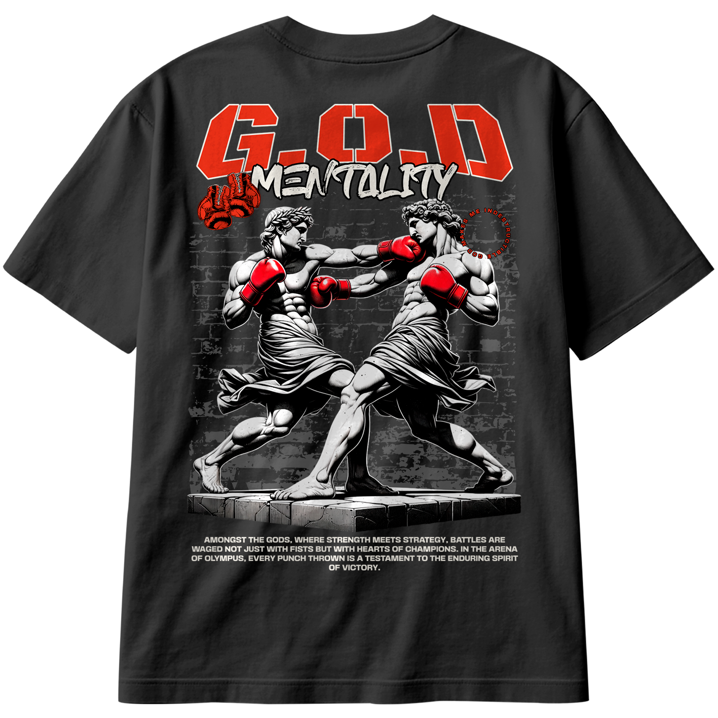 Camiseta Oversized G.O.D Mentality Boxing Retro StreetWear Urban