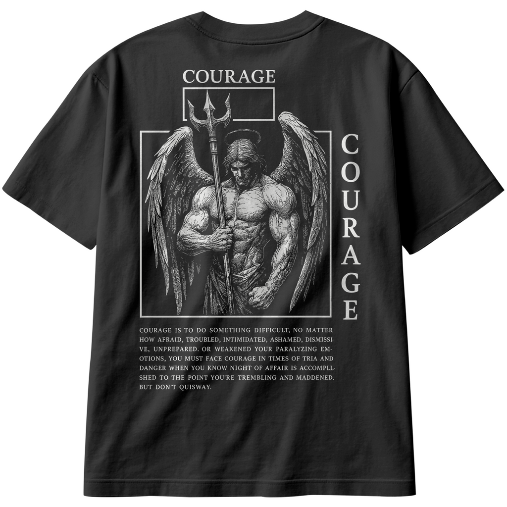 Camiseta Oversized Angel Courage Treino Hard Motivação