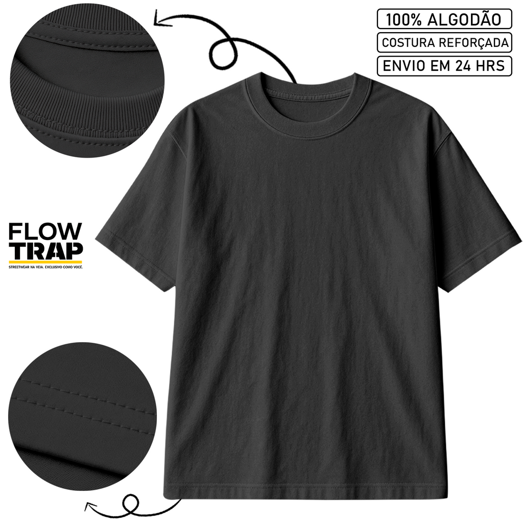 Camiseta Oversized Cruz Treino Casual StreetWear Urban Academia