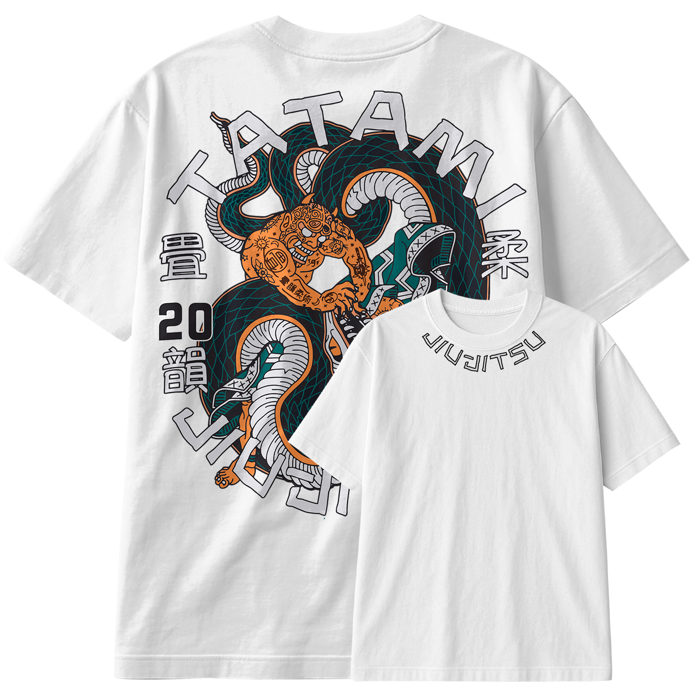 Camiseta Oversized Tatami Jiu Jitsu Cobra Luta Artes Marciais