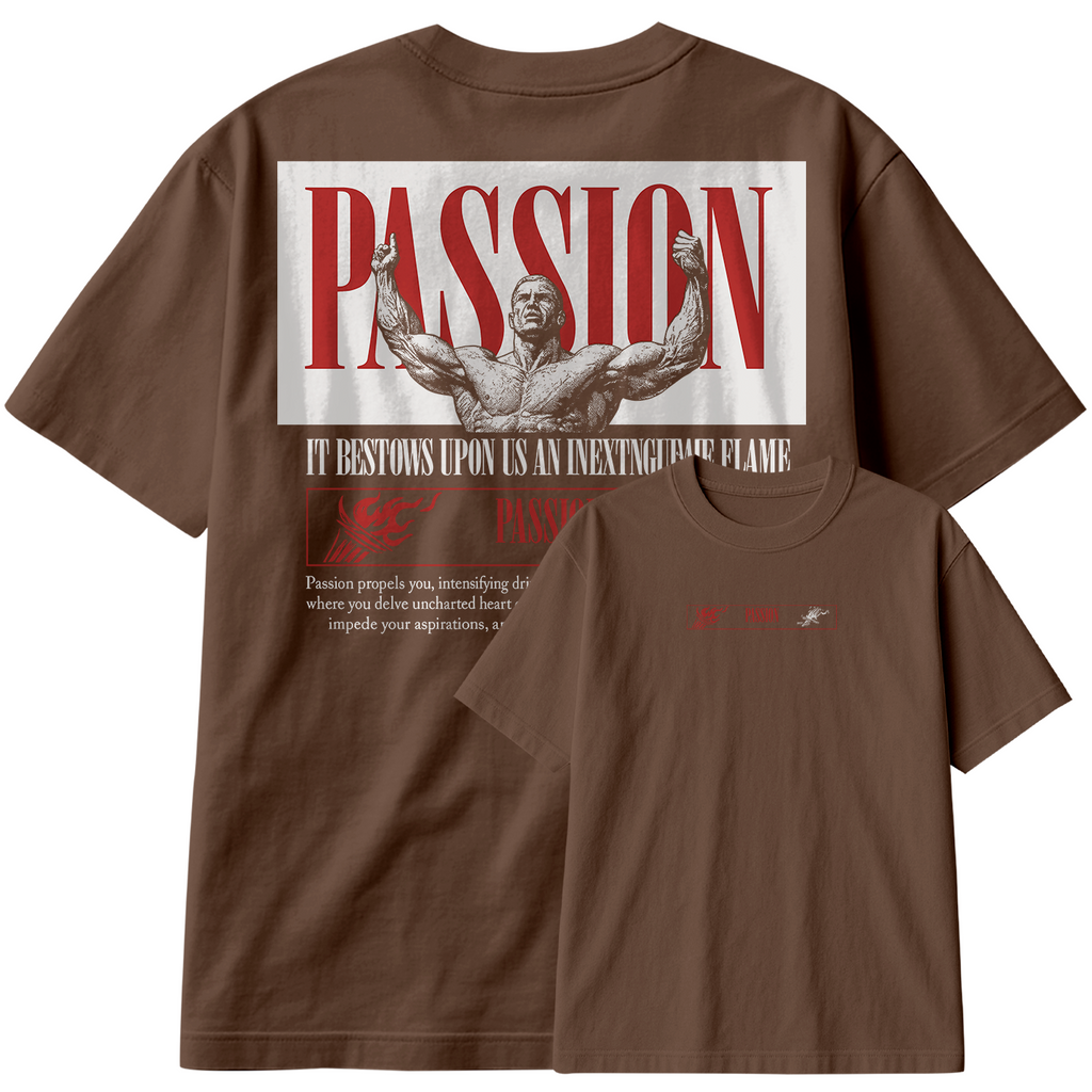 Camiseta Oversized Passion Stronger Motivação Academia Treino