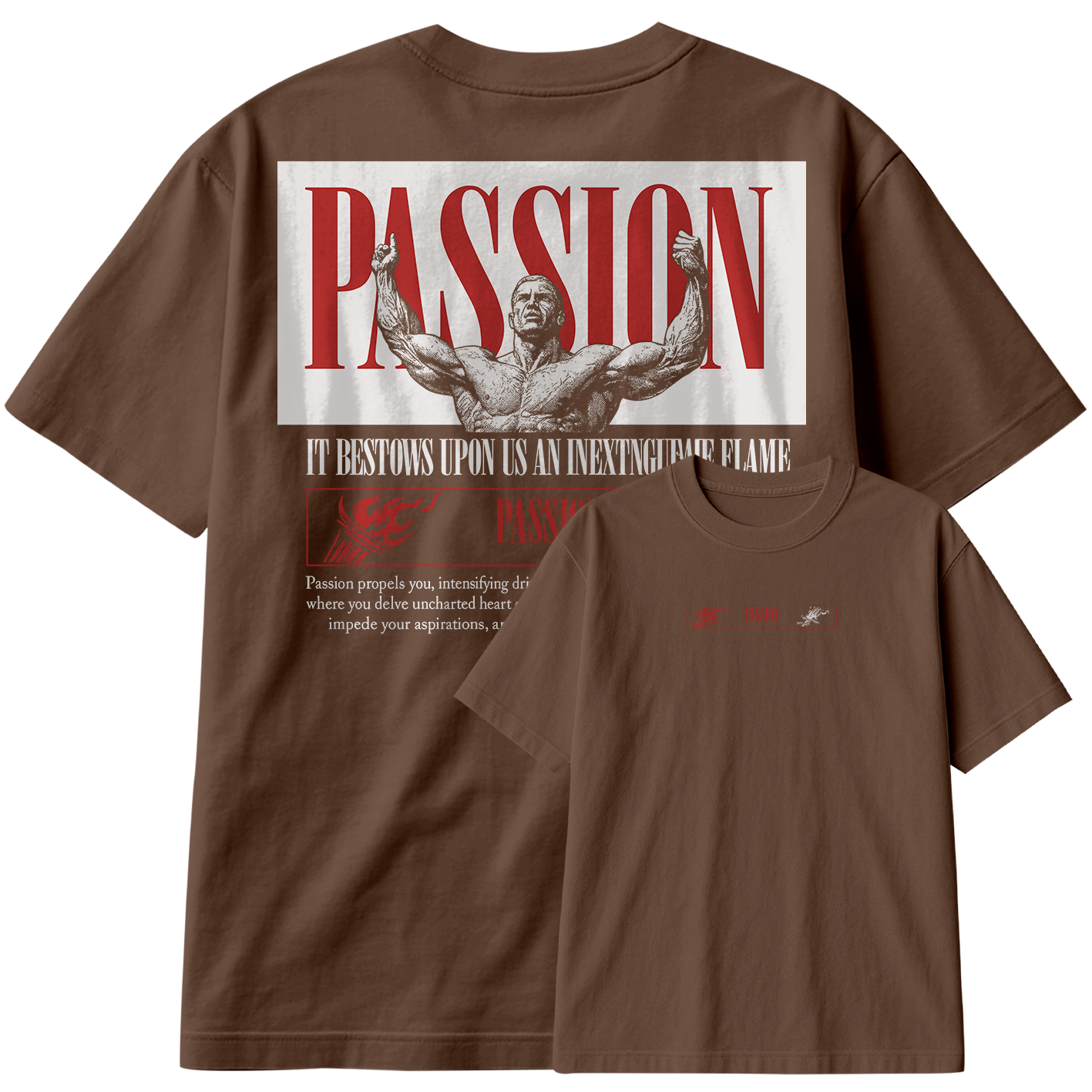 Camiseta Oversized Passion Stronger Motivação Academia Treino