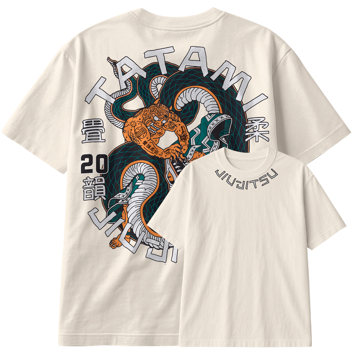 Camiseta Oversized Tatami Jiu Jitsu Cobra Luta Artes Marciais