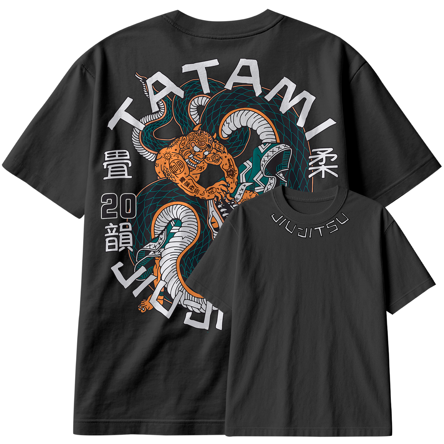 Camiseta Oversized Tatami Jiu Jitsu Cobra Luta Artes Marciais