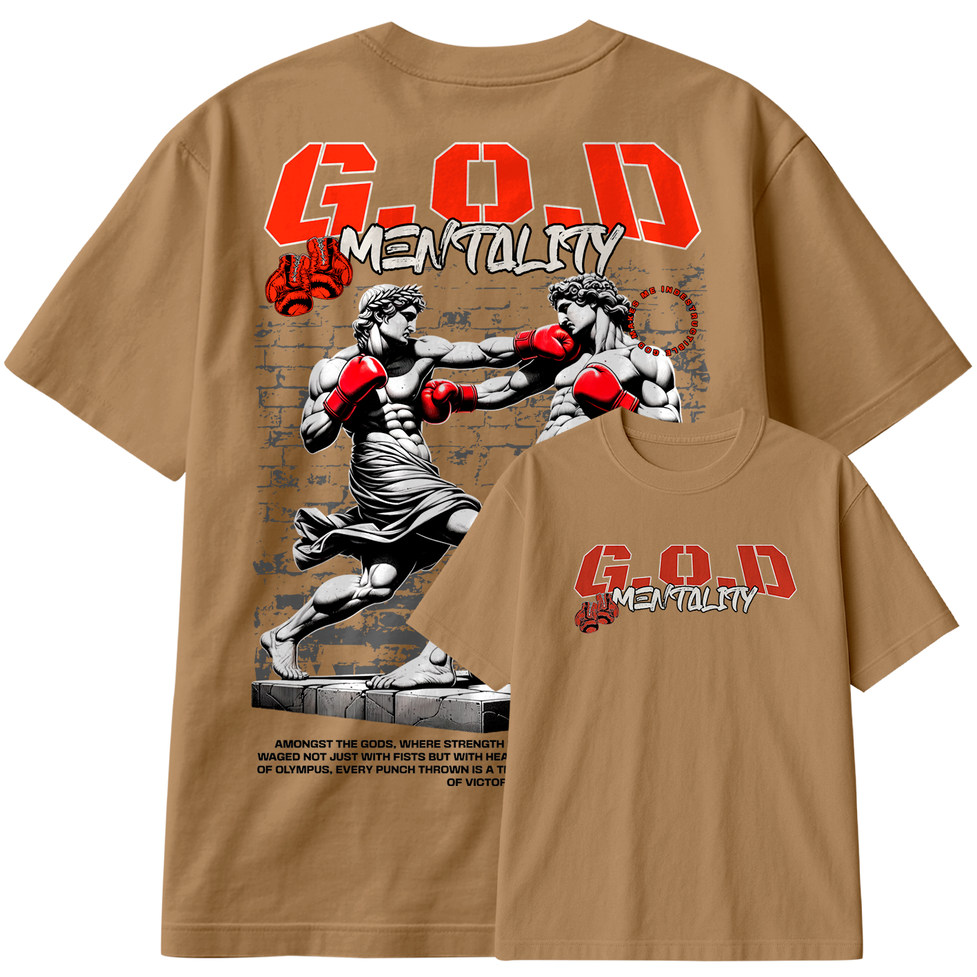 Camiseta Oversized G.O.D Mentality Boxing Retro StreetWear Urban