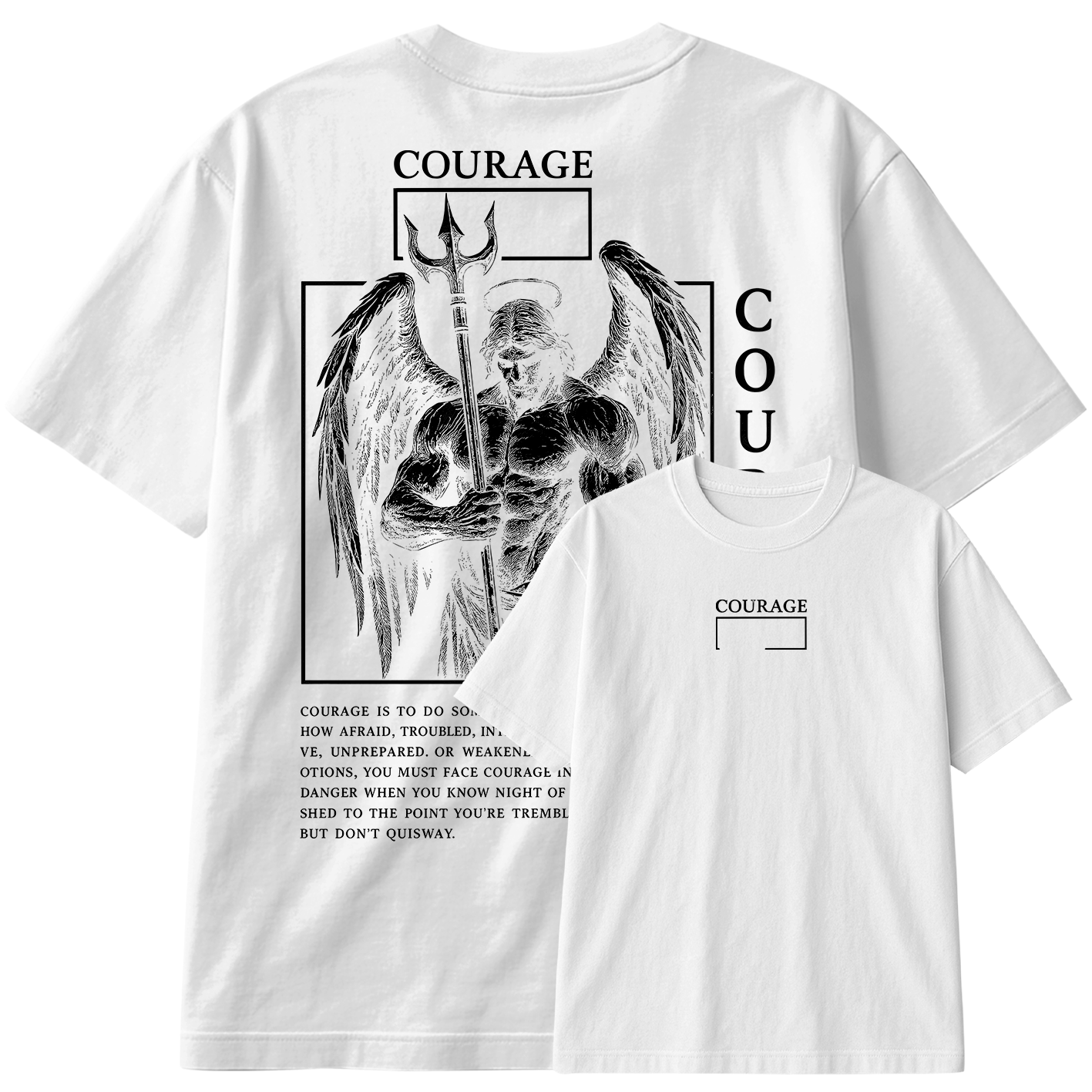 Camiseta Oversized Angel Courage Treino Hard Motivação