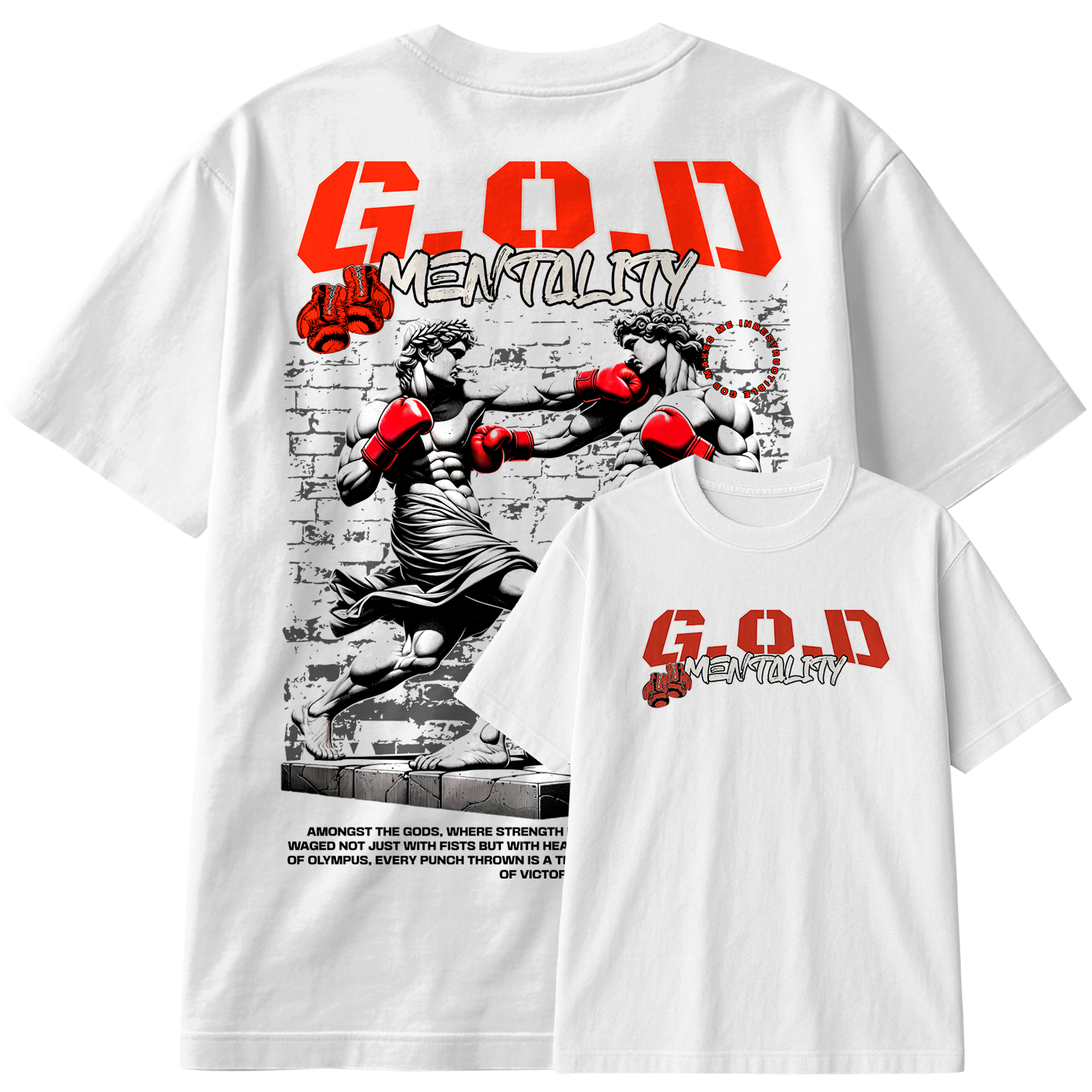 Camiseta Oversized G.O.D Mentality Boxing Retro StreetWear Urban