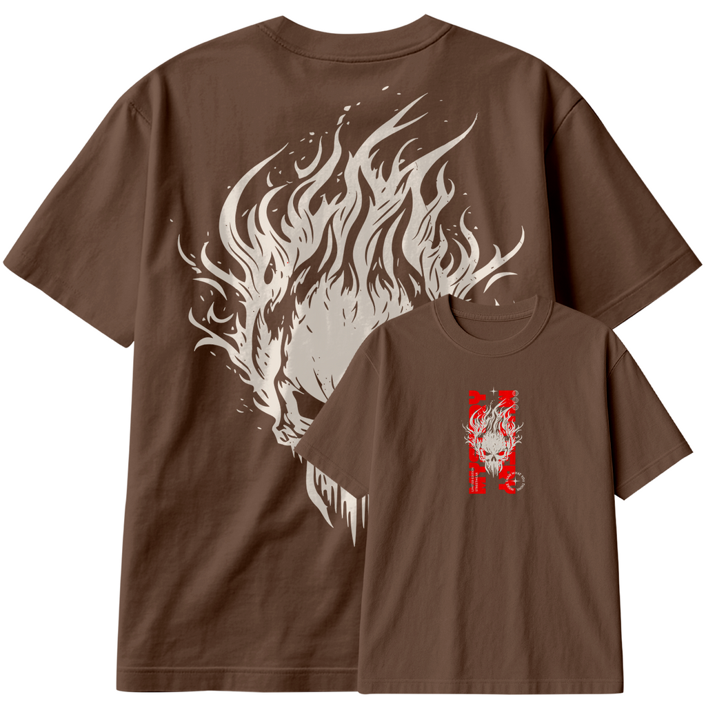 Camiseta Oversized Mystery Skull Train Hard Academia Caveira