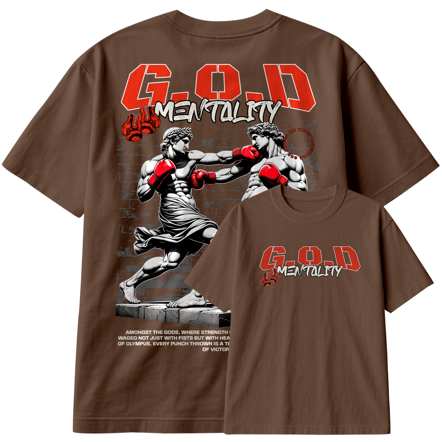 Camiseta Oversized G.O.D Mentality Boxing Retro StreetWear Urban