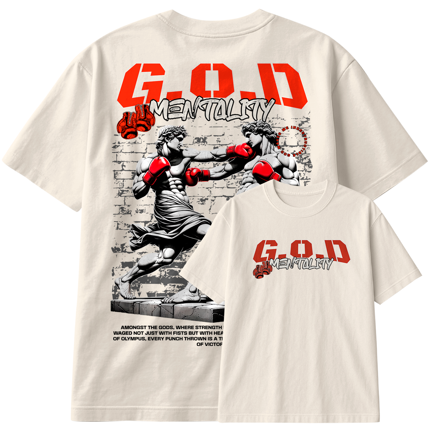 Camiseta Oversized G.O.D Mentality Boxing Retro StreetWear Urban