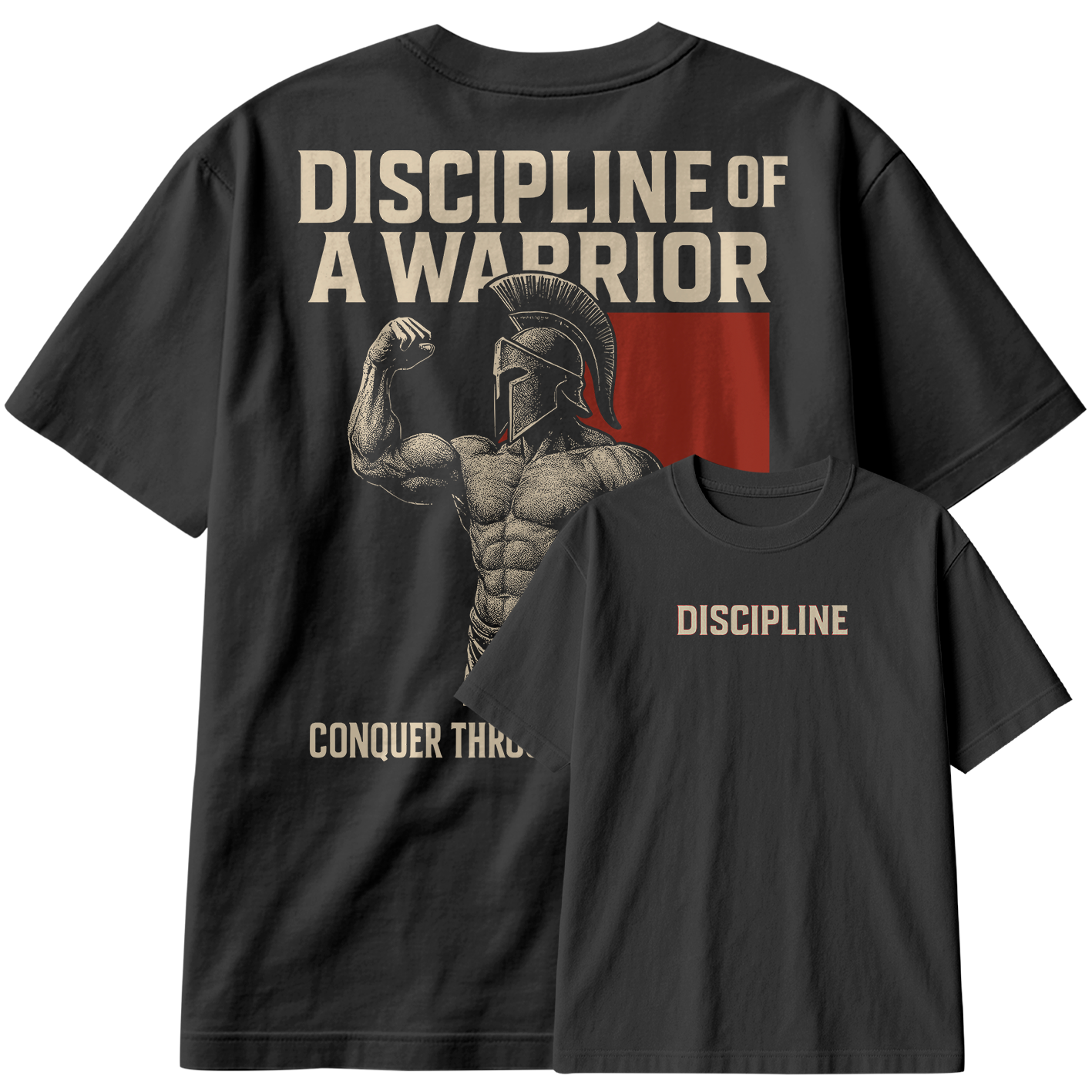 Camiseta Oversized Discipline Of A Warrior Train Hard Guerreiro