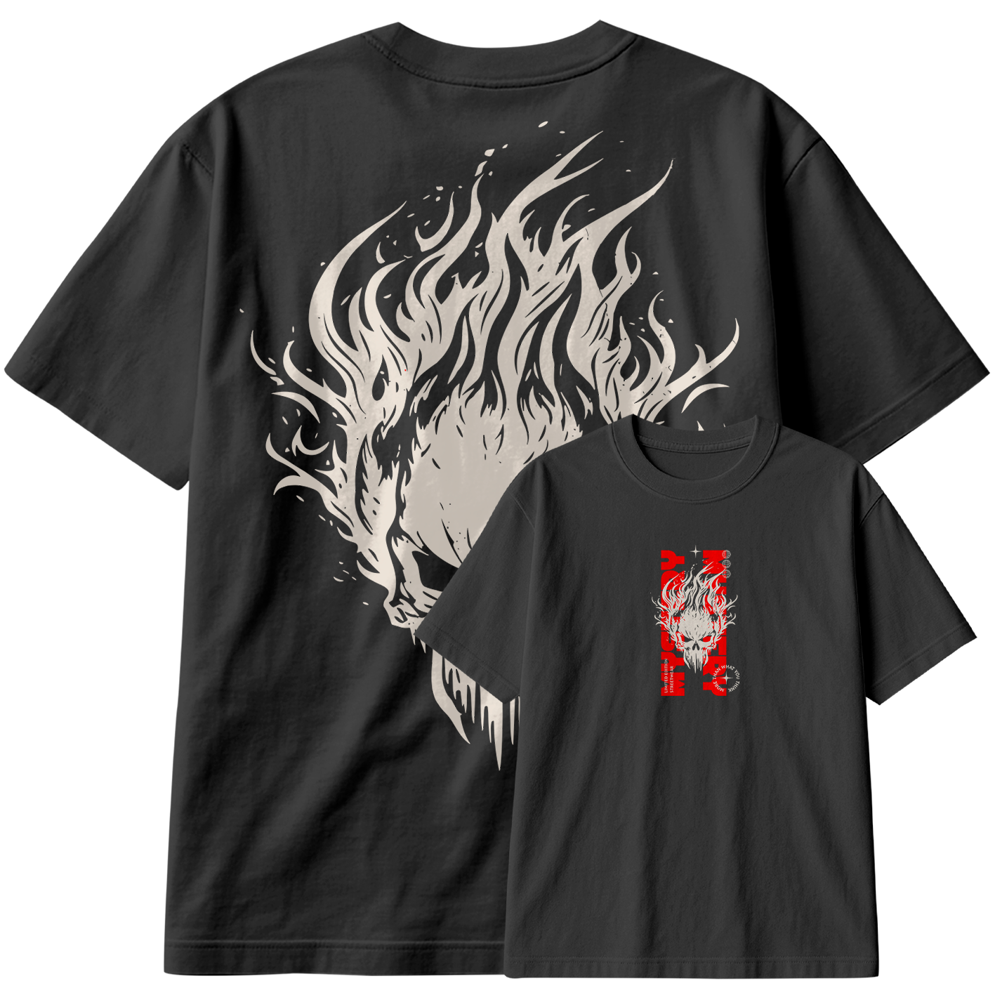 Camiseta Oversized Mystery Skull Train Hard Academia Caveira