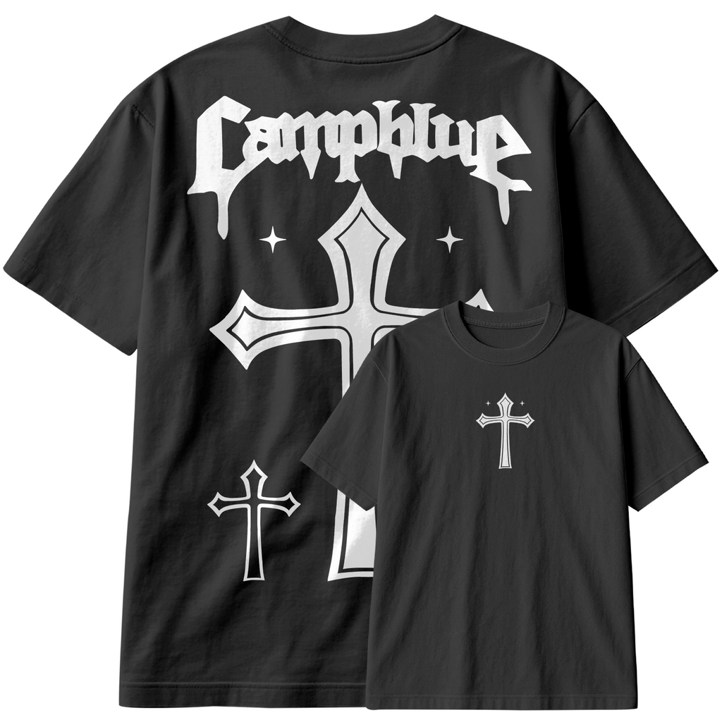 Camiseta Oversized Cruz Treino Casual StreetWear Urban Academia