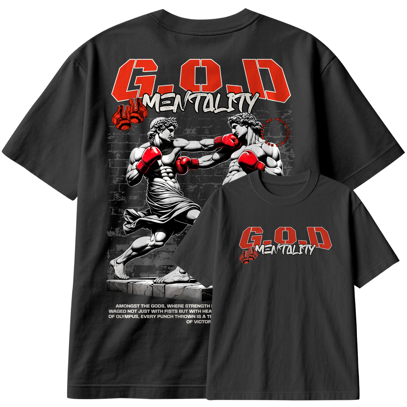 Camiseta Oversized G.O.D Mentality Boxing Retro StreetWear Urban