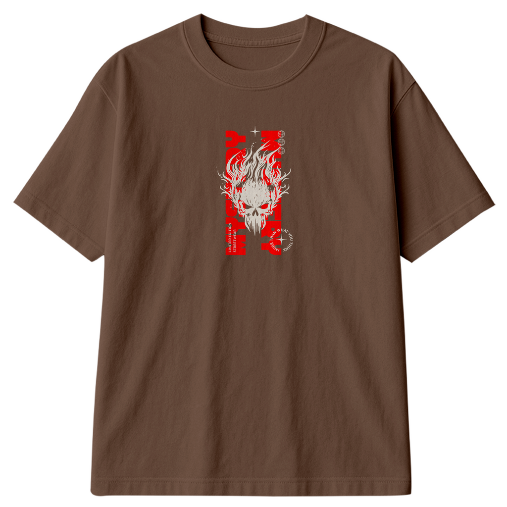 Camiseta Oversized Mystery Skull Train Hard Academia Caveira