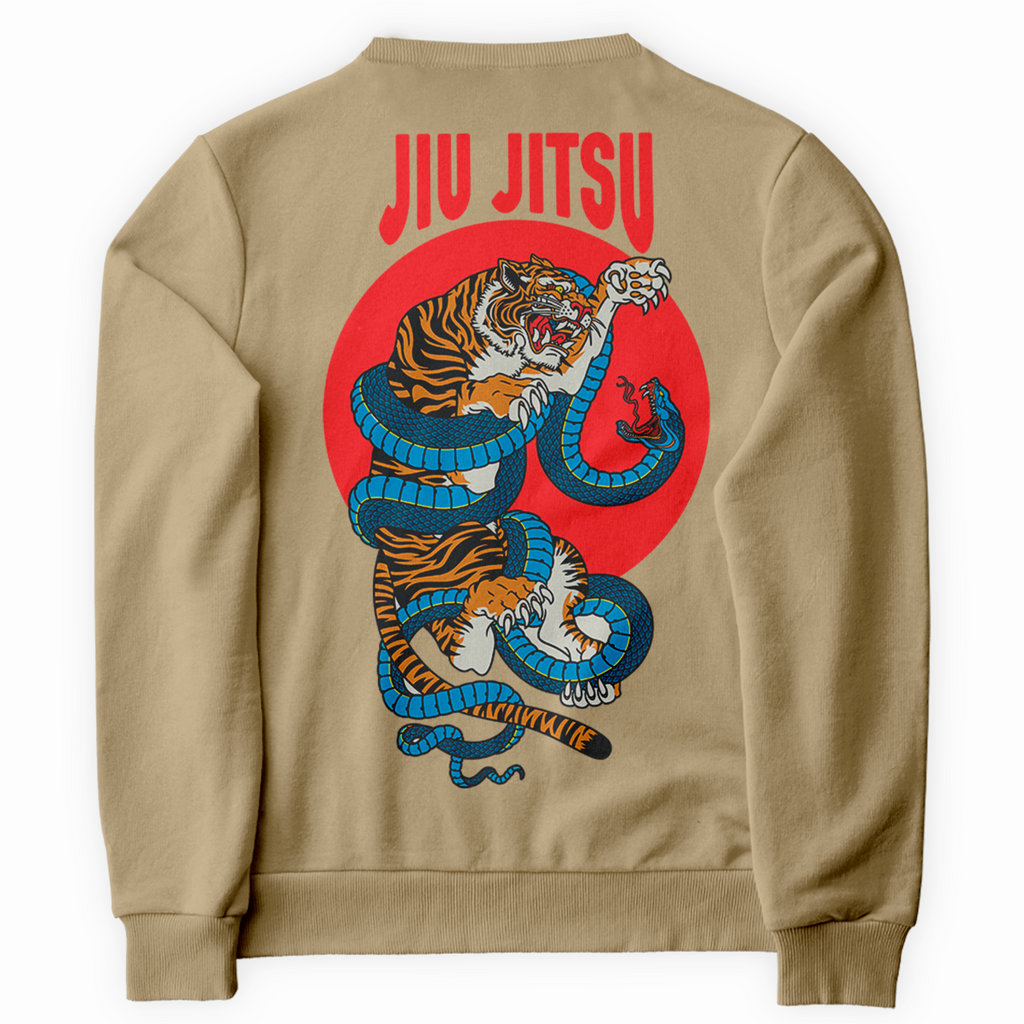 Blusa de Moletom Gola Redonda Jiu Jitsu Tiger Snake Artes Marciais Luta