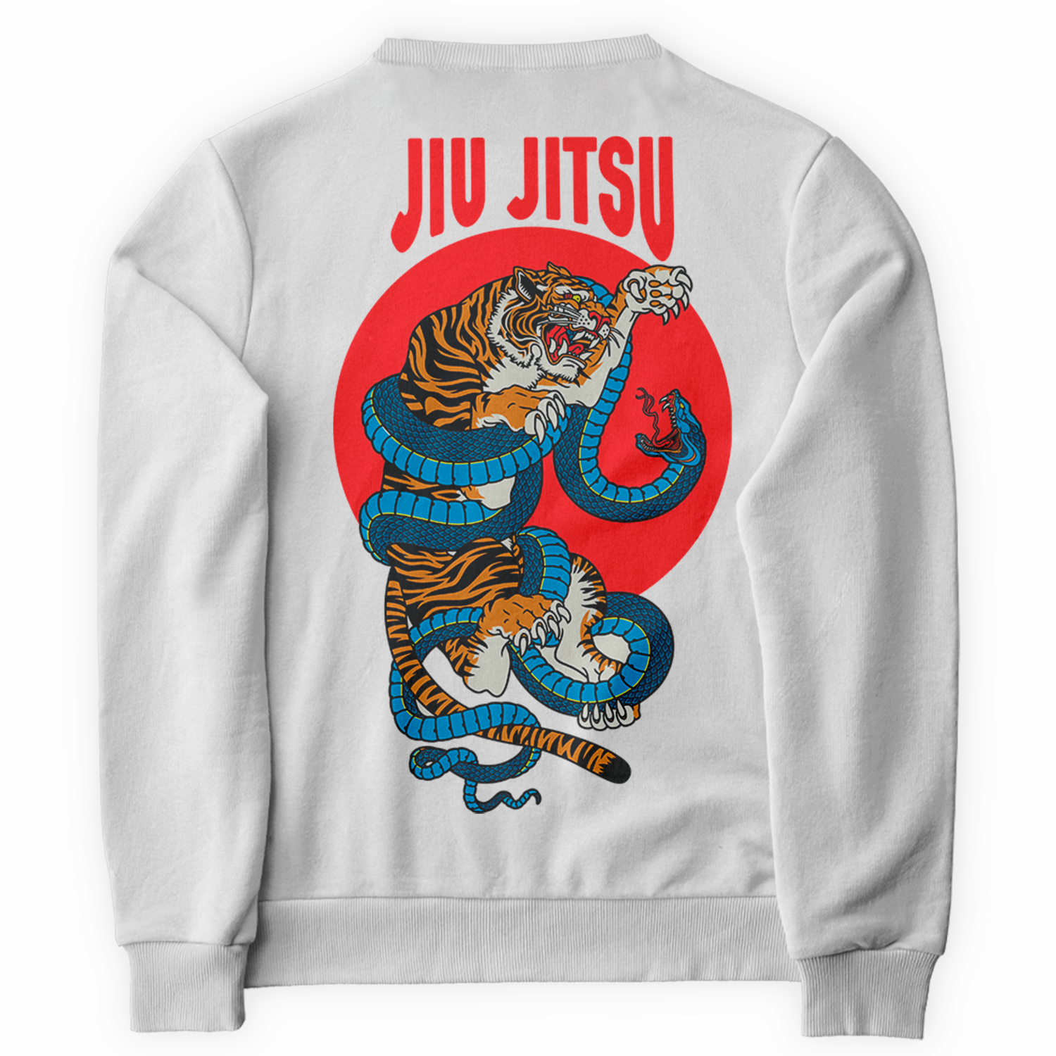 Blusa de Moletom Gola Redonda Jiu Jitsu Tiger Snake Artes Marciais Luta
