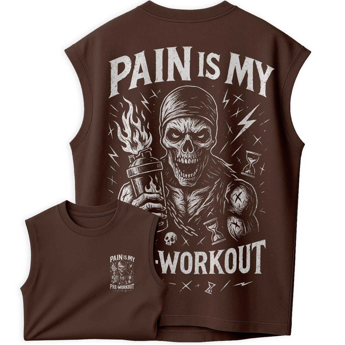 Regata Oversized Pain is My Pre-Workout "Meu Pré-Treino é a Dor"