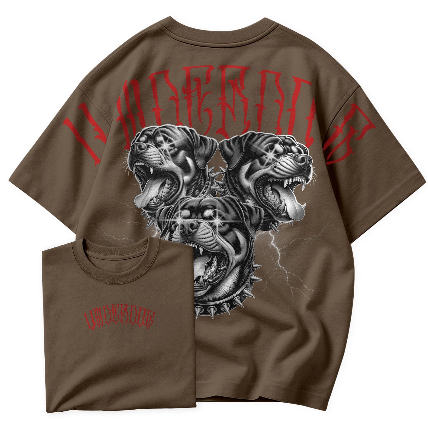 Camiseta Oversized 3 Rottweiler StreetWear Dogs Under