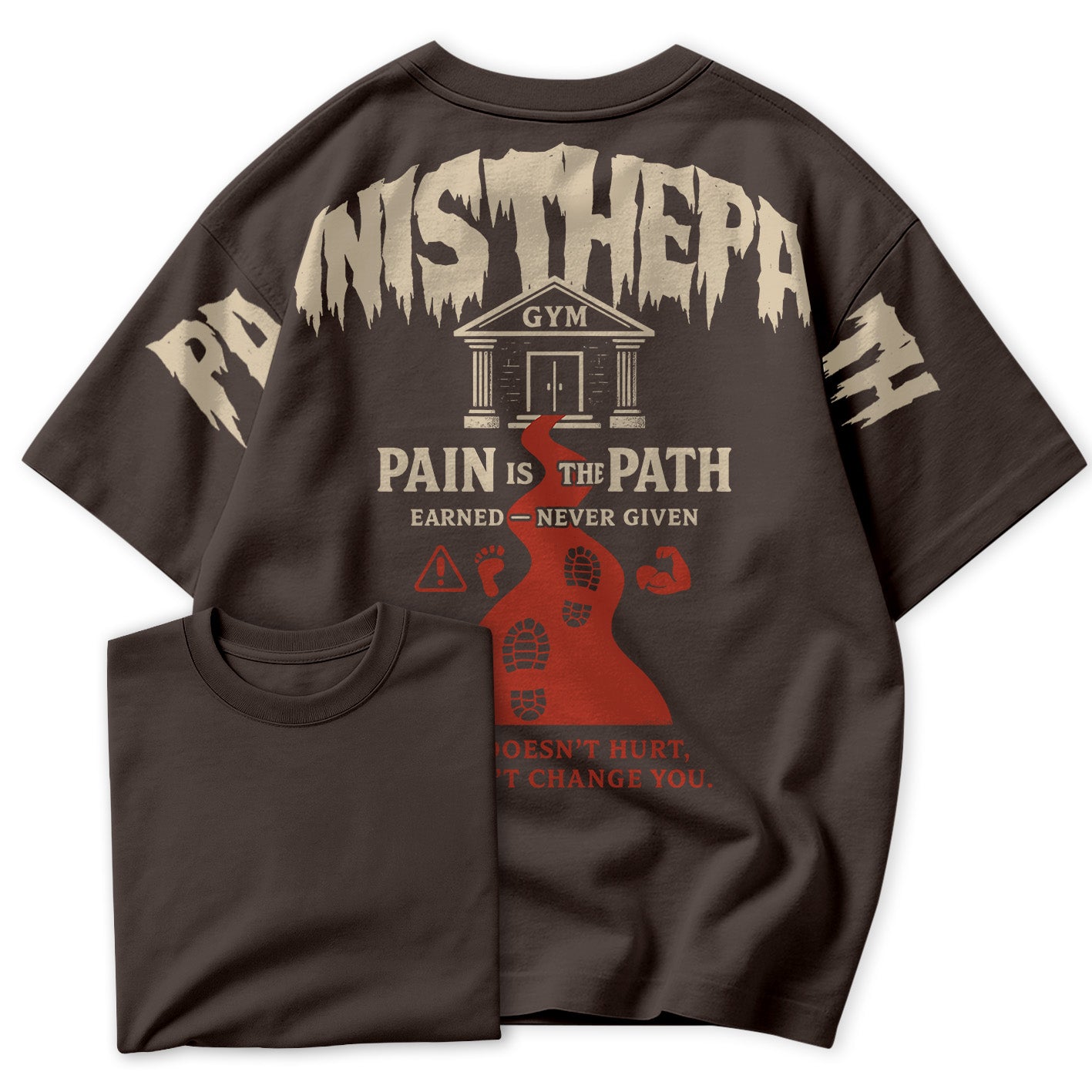 Camiseta Oversized Pain Is The Patch Academia Gym