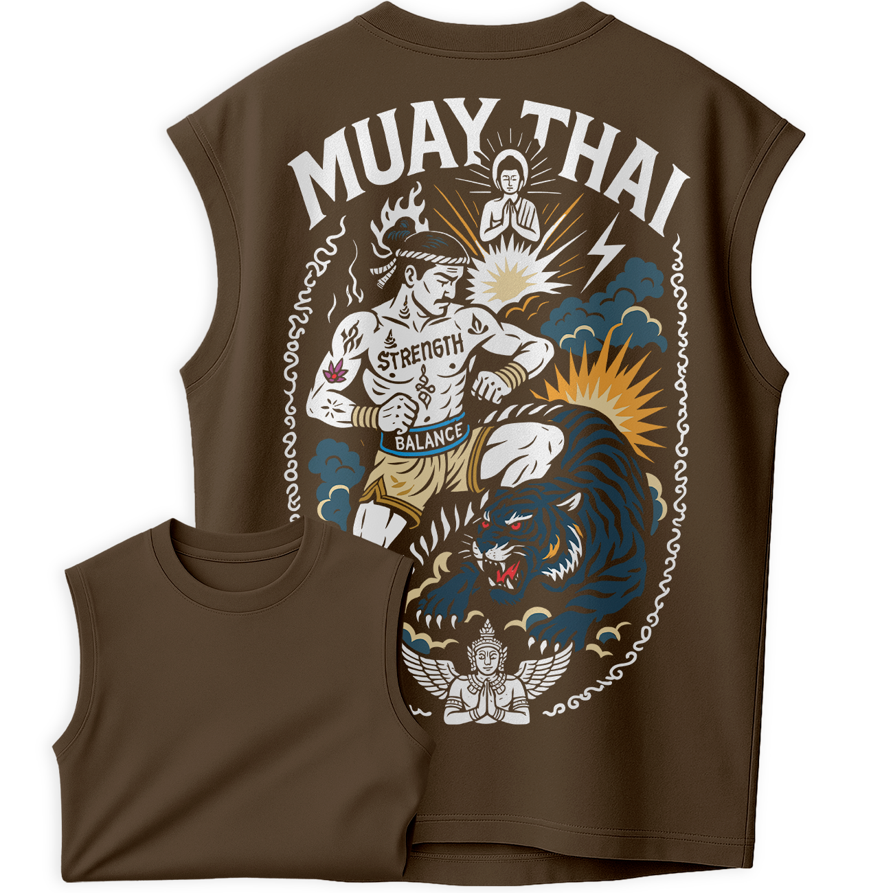 Regata Oversized Tiger Muay Thai Equilibrio Força!