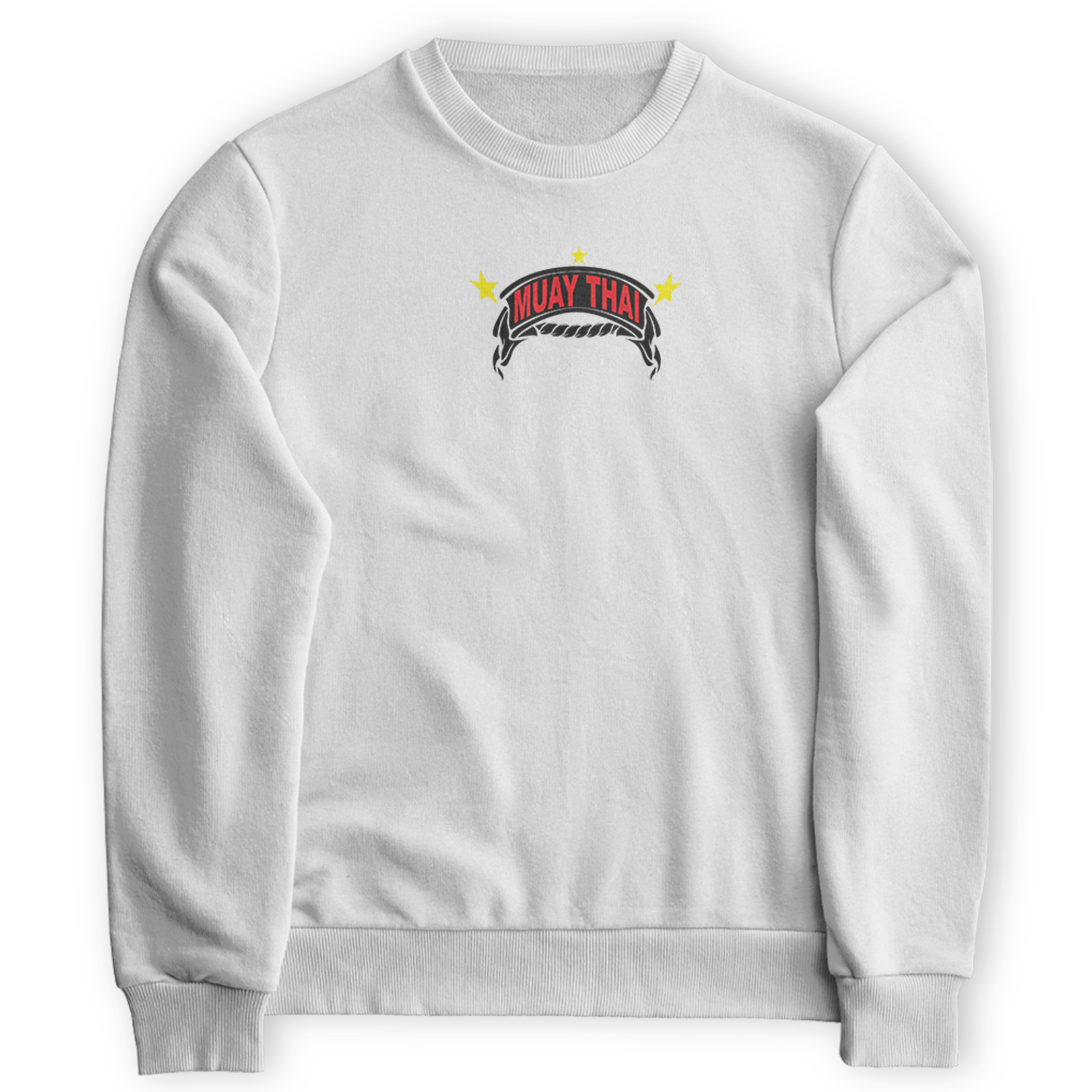 Blusa de Moletom Gola Redonda Muay Thai Punho Faixas Luta Street Style