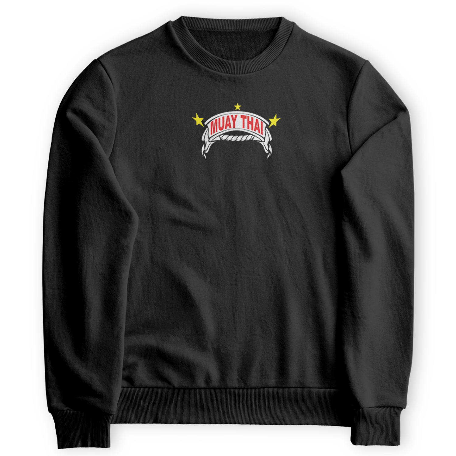 Blusa de Moletom Gola Redonda Muay Thai Punho Faixas Luta Street Style