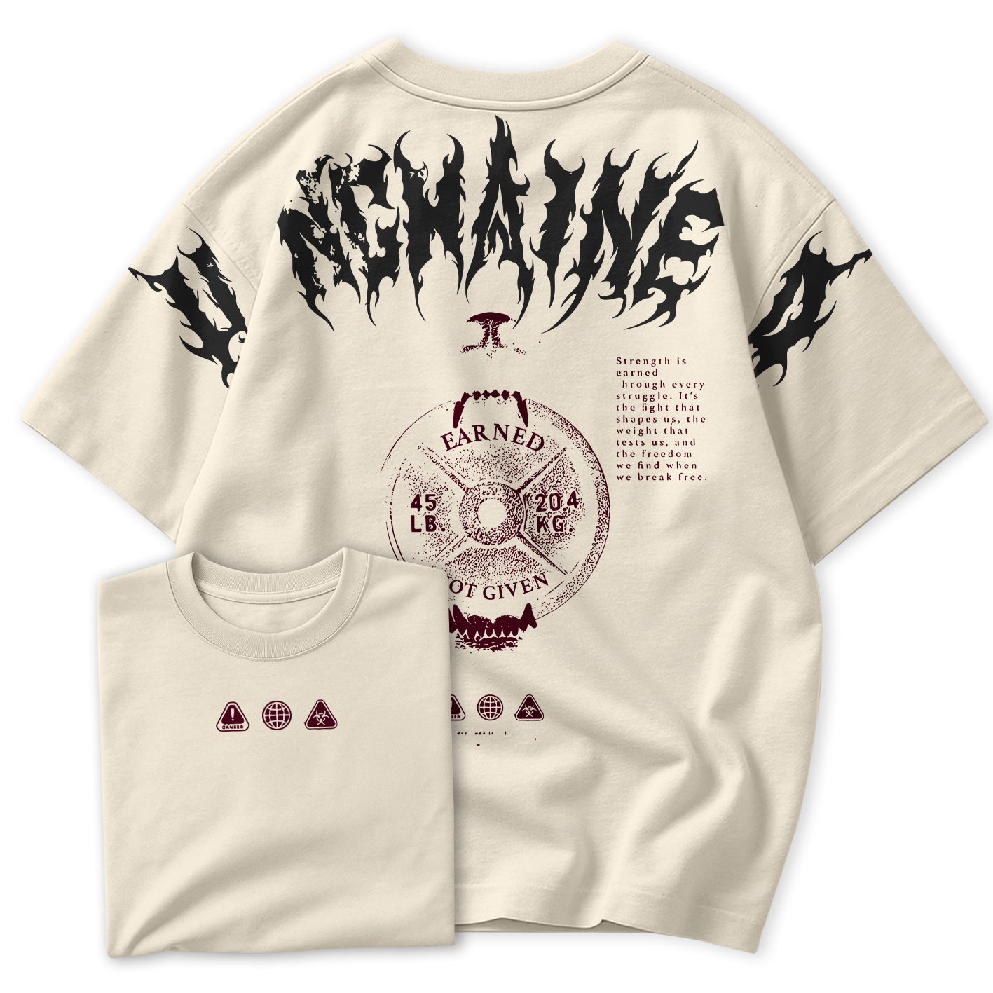 Camiseta Oversized UNCHAINED Unissex Musculação Academia Fitness