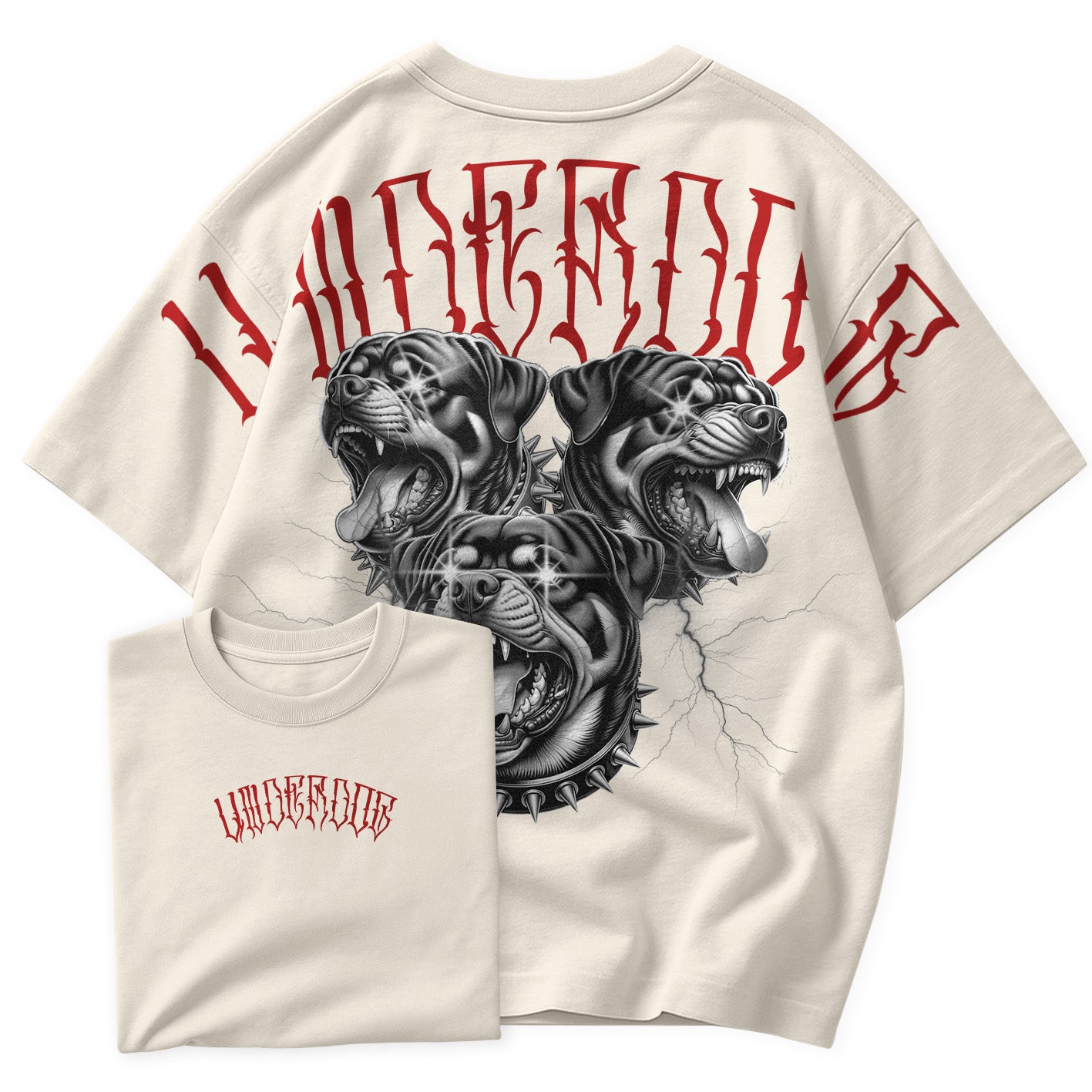 Camiseta Oversized 3 Rottweiler StreetWear Dogs Under
