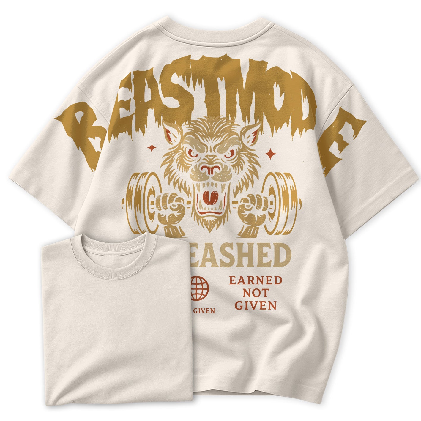 Camiseta Oversized BeastMode Tiger Unleashed Earned Not Given
