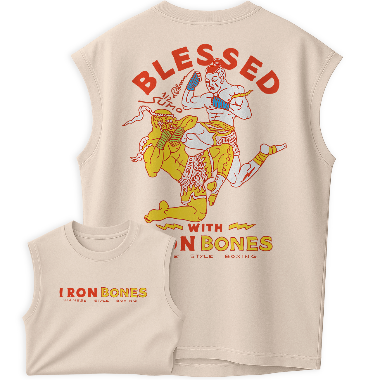 Regata Oversized Blessed With Iron Bones Boxing Luta Box