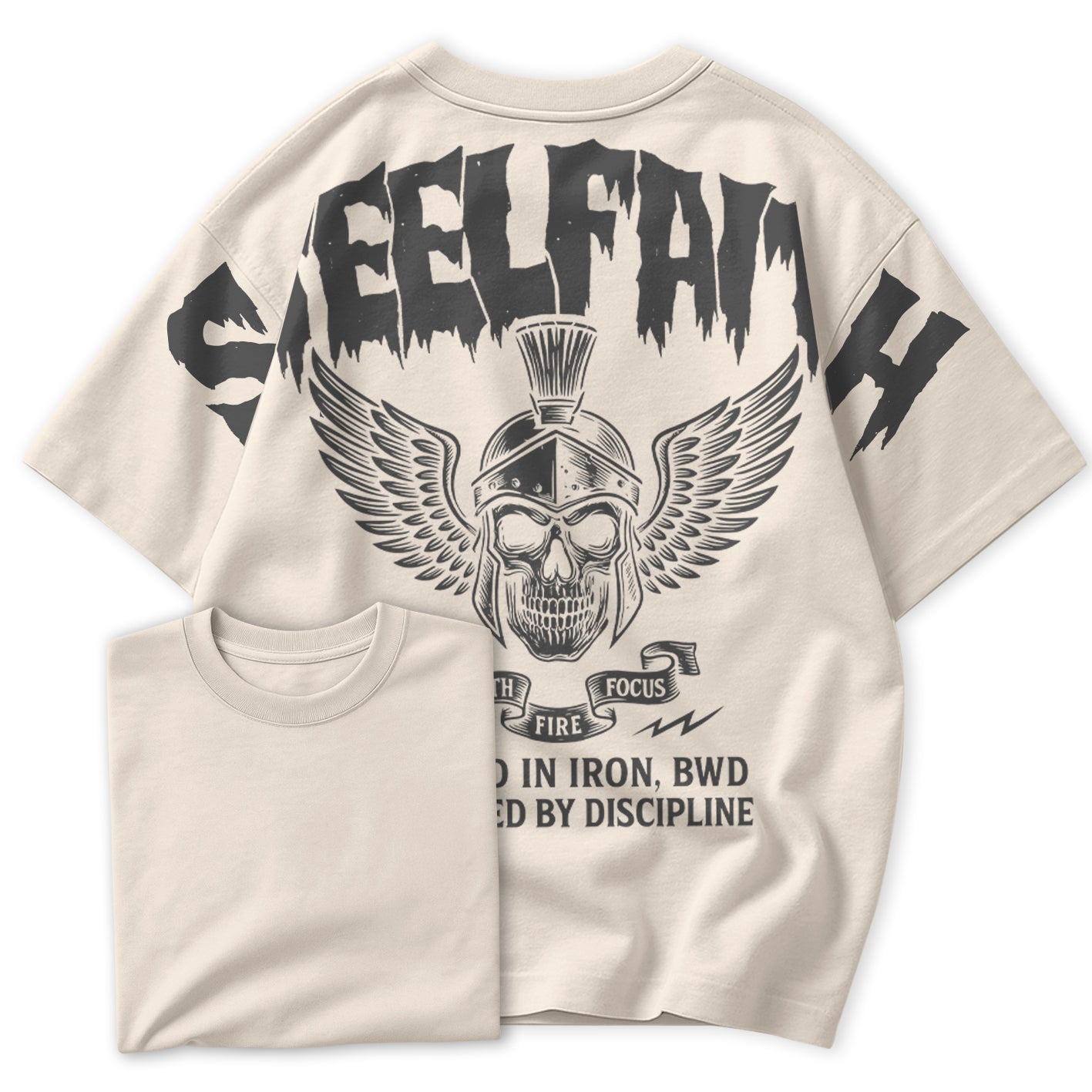 Camiseta Oversized Caveira Romana Old School Academia e Streetwear