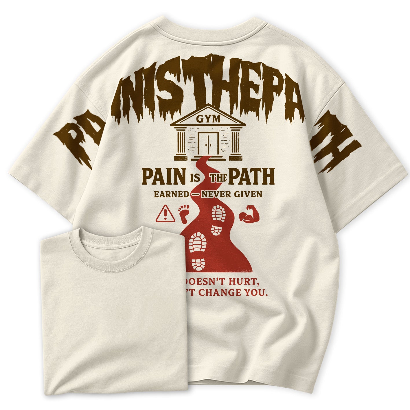 Camiseta Oversized Pain Is The Patch Academia Gym