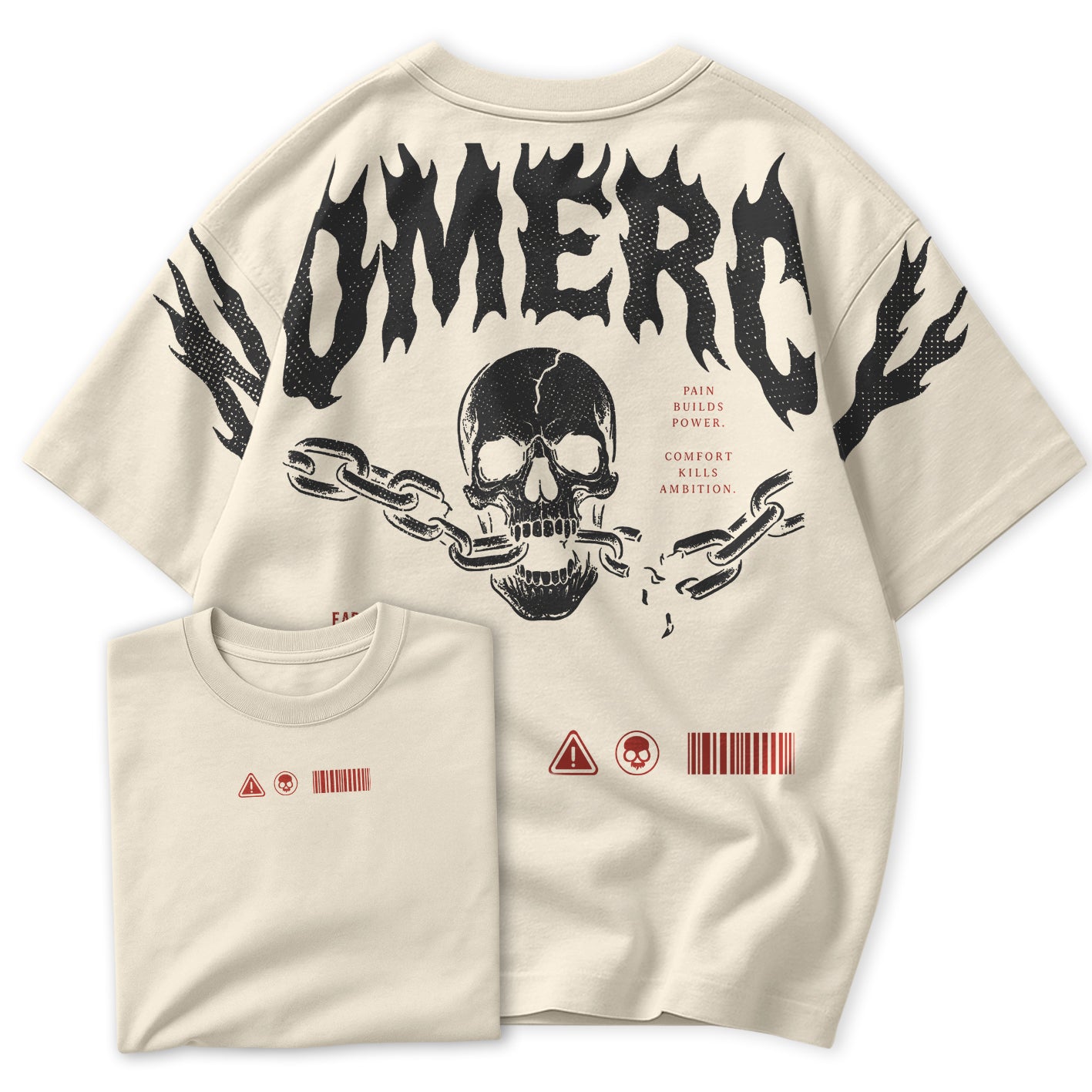 Camiseta Oversized EARNED IN BLOOD Unissex Academia Musculação