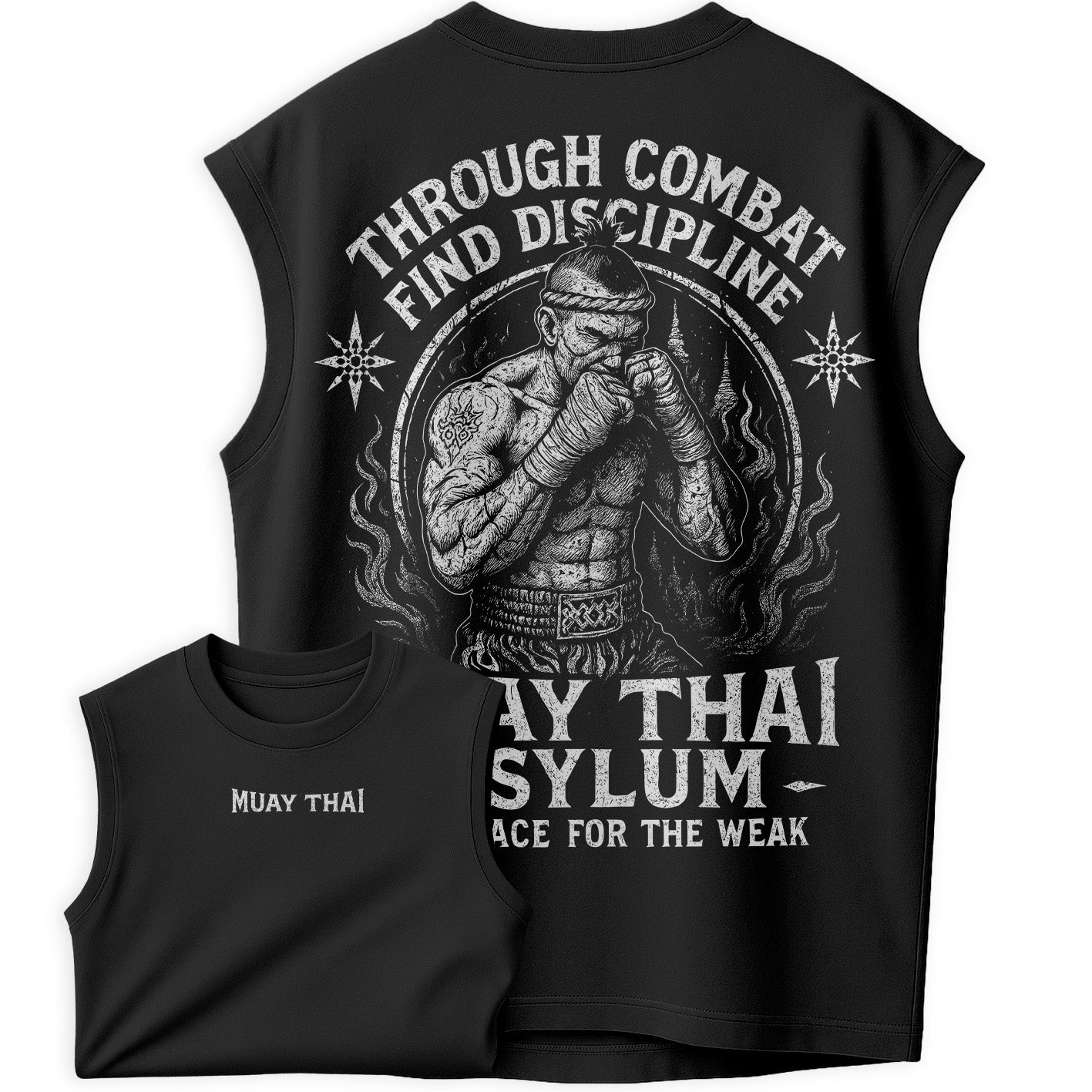 Regata Oversized Camiseta Muay Thai Through Combat Find Dicipline
