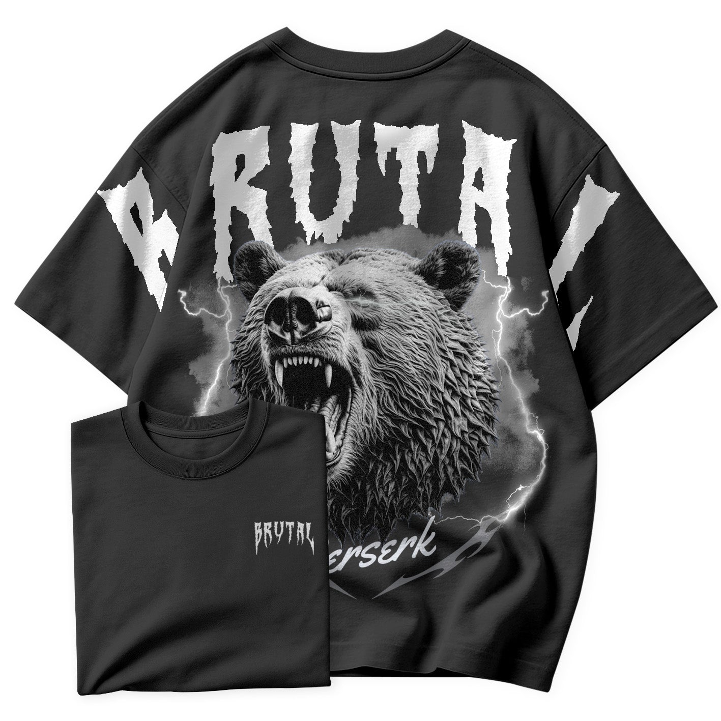 Camiseta Oversized Urso Brutal StreetWear Berserk
