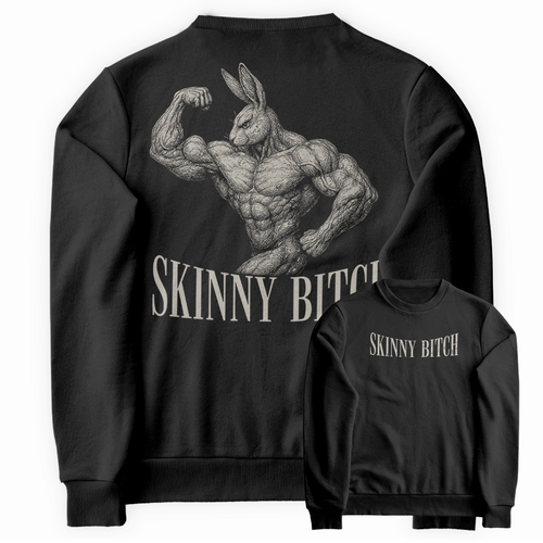 Blusa de Moletom Gola Redonda Coelho Strong Skinny Bitch